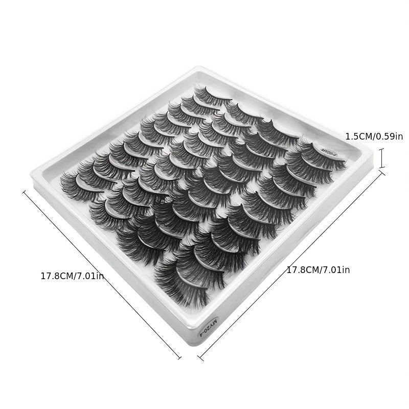 20 Pairs Fluffy Mink Lashes False Eyelashes Dramatic Look Makeup Extension