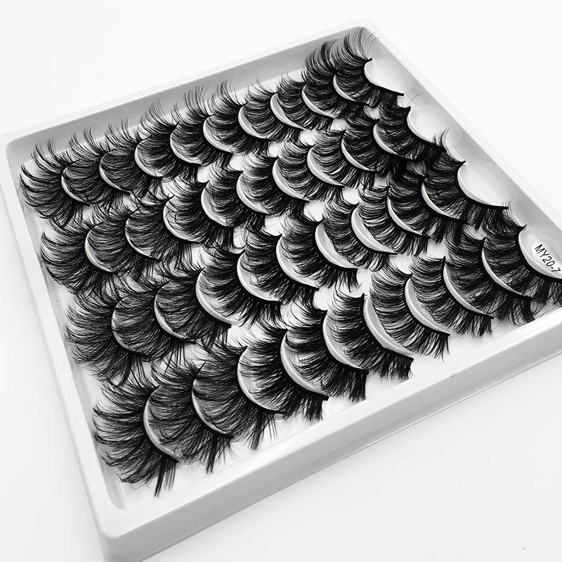 20 Pairs Fluffy Mink Lashes False Eyelashes Dramatic Look Makeup Extension