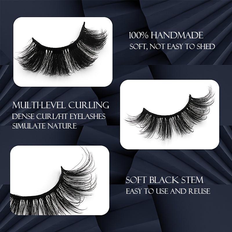 20 Pairs Fluffy Mink Lashes False Eyelashes Dramatic Look Makeup Extension