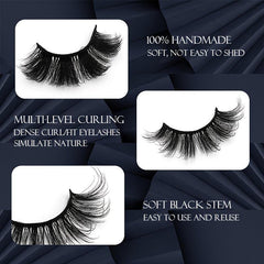 20 Pairs Fluffy Mink Lashes False Eyelashes Dramatic Look Makeup Extension