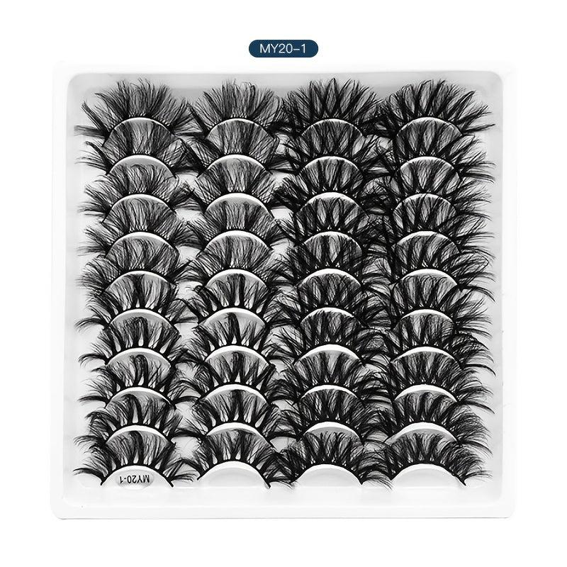 20 Pairs Fluffy Mink Lashes False Eyelashes Dramatic Look Makeup Extension