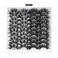 20 Pairs Fluffy Mink Lashes False Eyelashes Dramatic Look Makeup Extension