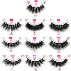 30 Pairs 3D Faux Mink Natural False Eyelashes Soft Thick Fluffy for Makeup