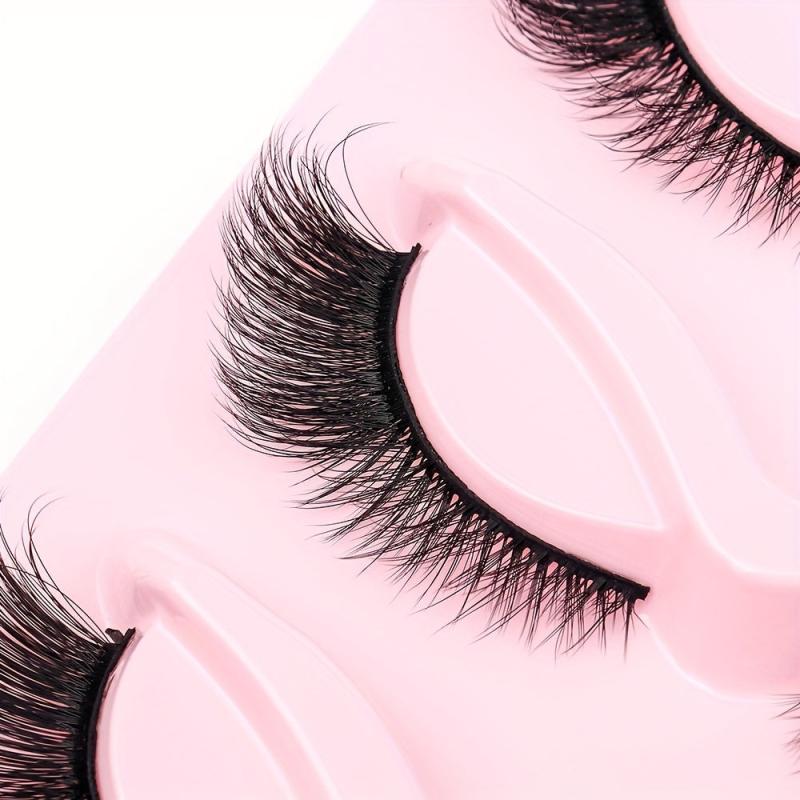 5 Pairs Cat Eye Winged False Eyelashes Natural Thick 3D Lash Extension