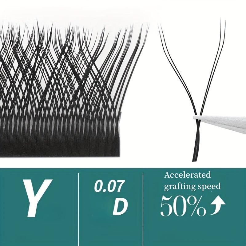 YY 0.07mm 12 Row False Eyelashes D Curly Individual Extensions