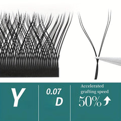 YY 0.07mm 12 Row False Eyelashes D Curly Individual Extensions