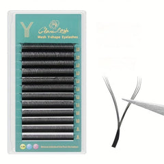 YY 0.07mm 12 Row False Eyelashes D Curly Individual Extensions