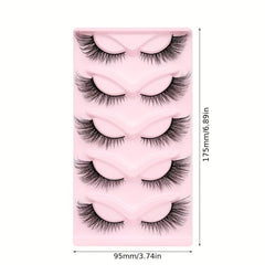 5 Pairs Cat Eye Lashes Winged End False Eyelashes 14mm