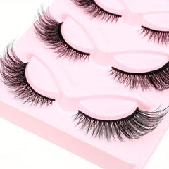 5 Pairs Cat Eye Lashes Winged End False Eyelashes 14mm