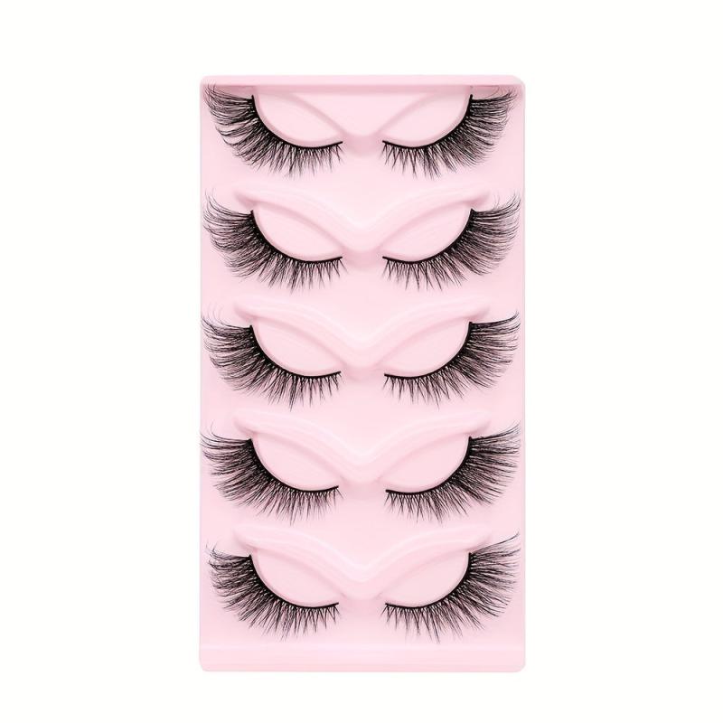 5 Pairs Cat Eye Lashes Winged End False Eyelashes 14mm