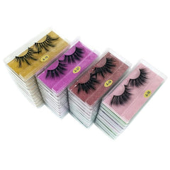 20 Pairs Fluffy 3D Mink Lashes 25mm Messy Wispy Dramatic False Eyelashes