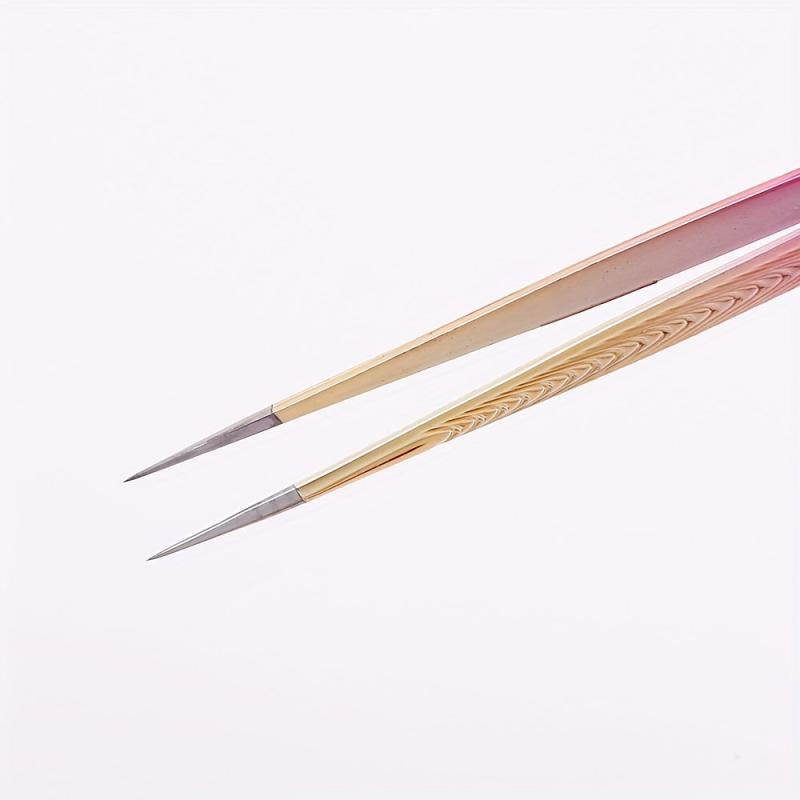 Colorful Straight Tip Tweezers Precision Lash Tweezers For Eyelash Extensions