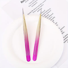 Colorful Straight Tip Tweezers Precision Lash Tweezers For Eyelash Extensions