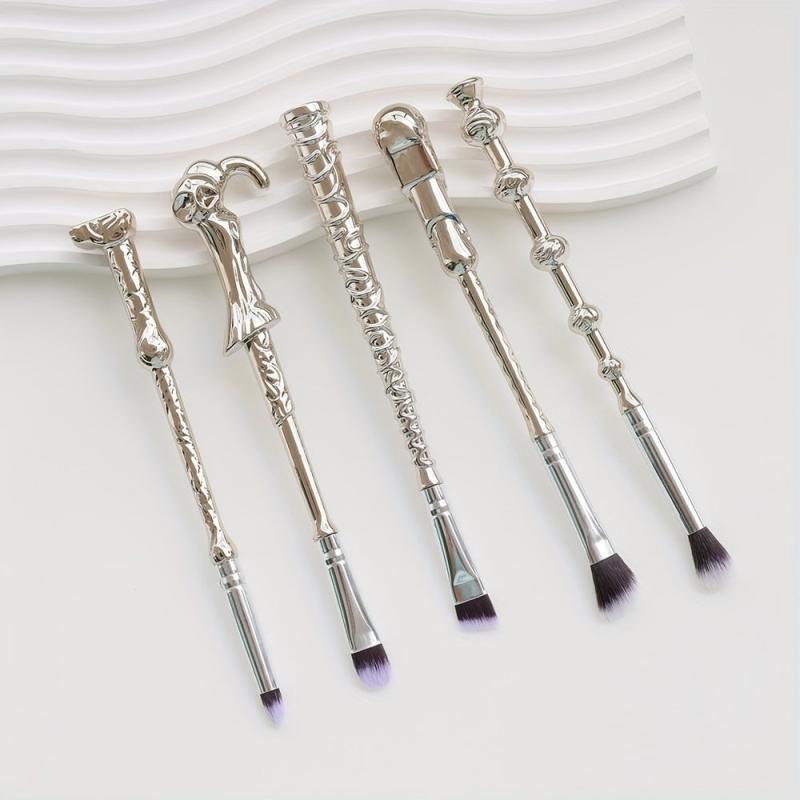 5pcs Wand Makeup Brush Set with Eyeshadow Brush for Blush Concealer