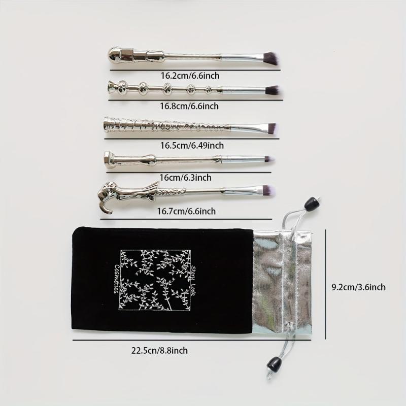 5pcs Wand Makeup Brush Set with Eyeshadow Brush for Blush Concealer