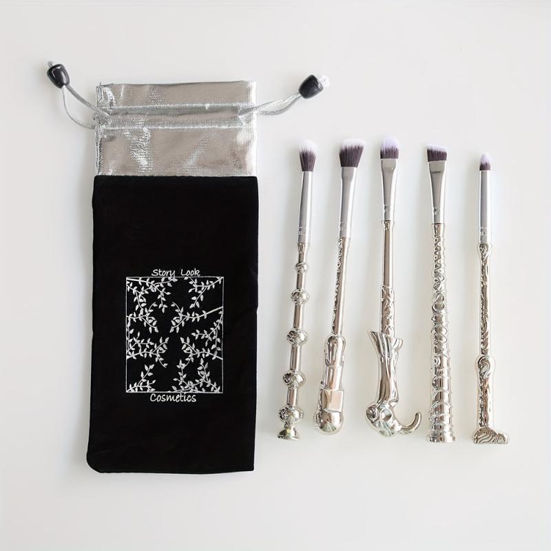 5pcs Wand Makeup Brush Set with Eyeshadow Brush for Blush Concealer