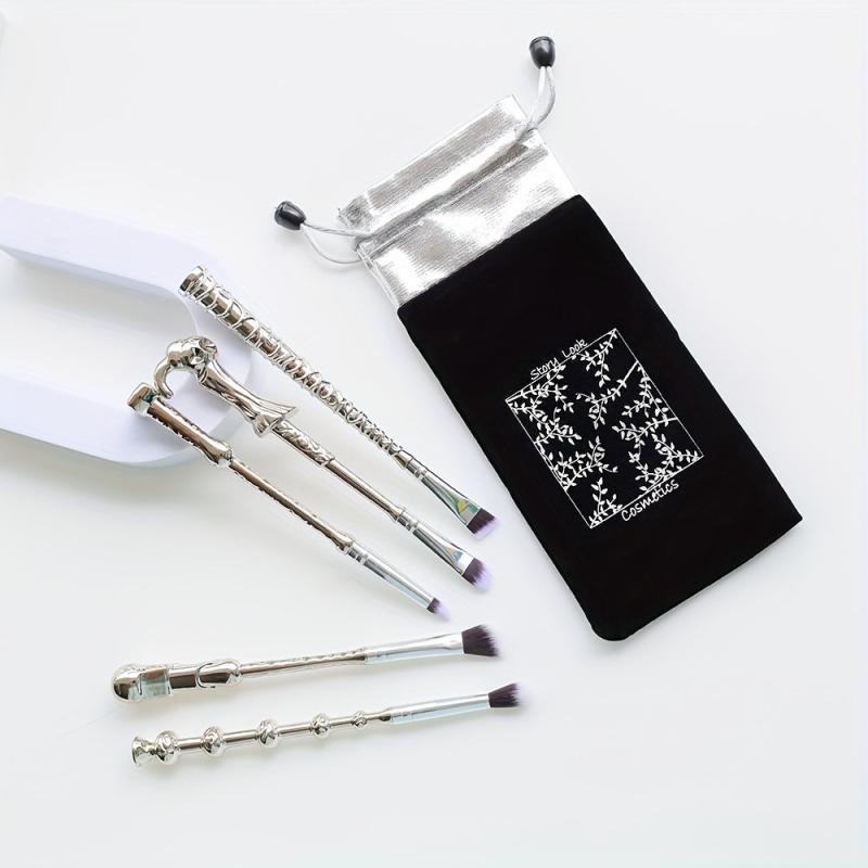 5pcs Wand Makeup Brush Set with Eyeshadow Brush for Blush Concealer