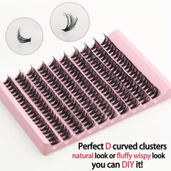 DIY Lash Extension Kit 200pcs Individual Lashes Cluster D Curling