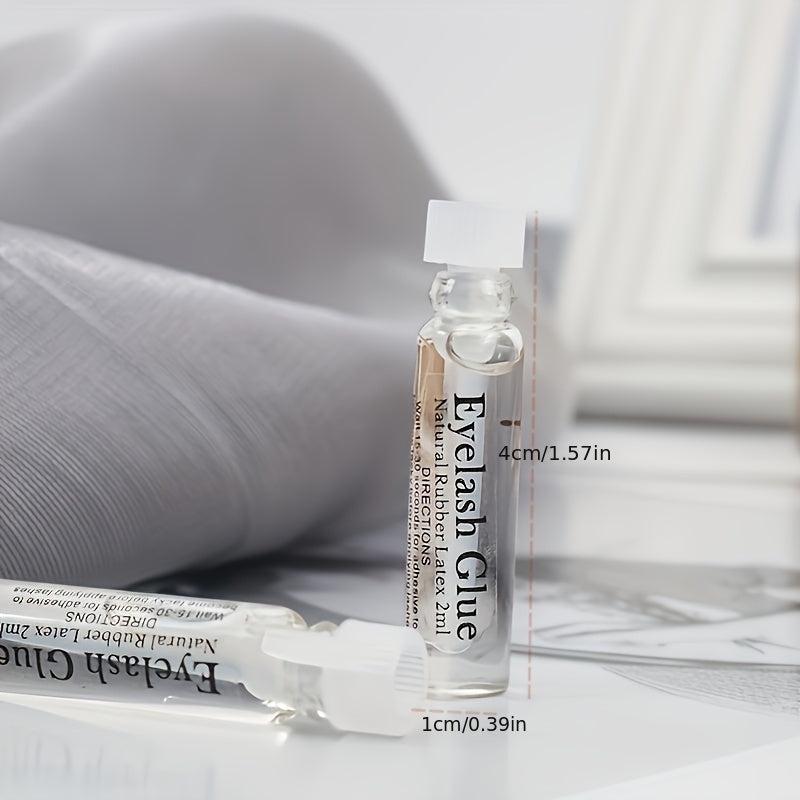 False Eyelashes Glue 2ml Mini Flat Tube Transparent Waterproof Latex Antifreeze