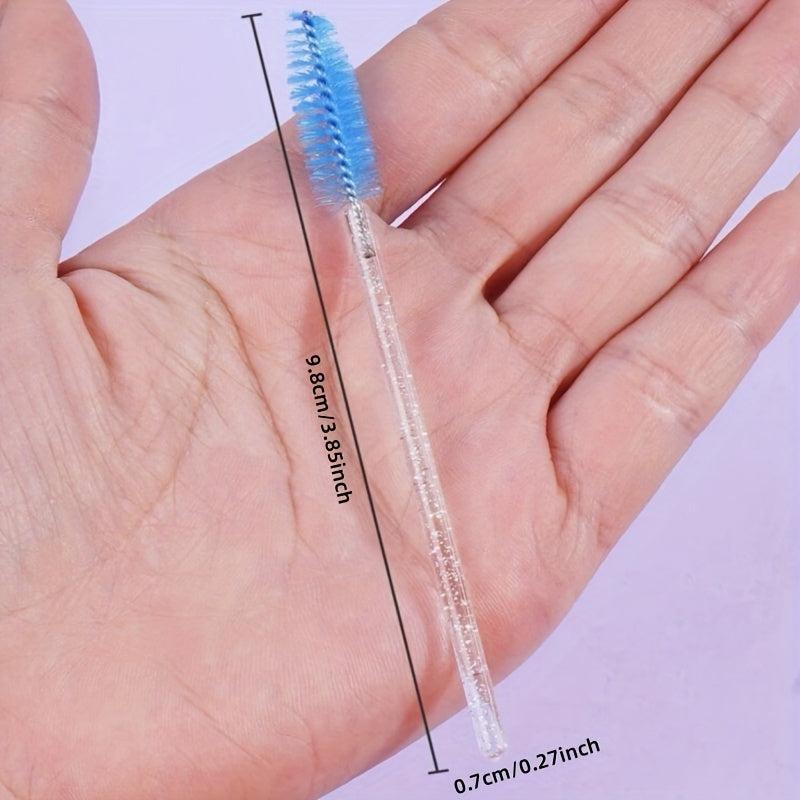 50 Pcs Multicolor Crystal Mascara Eyelash Brushes Eyebrow Wands