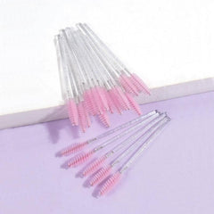 50 Pcs Multicolor Crystal Mascara Eyelash Brushes Eyebrow Wands