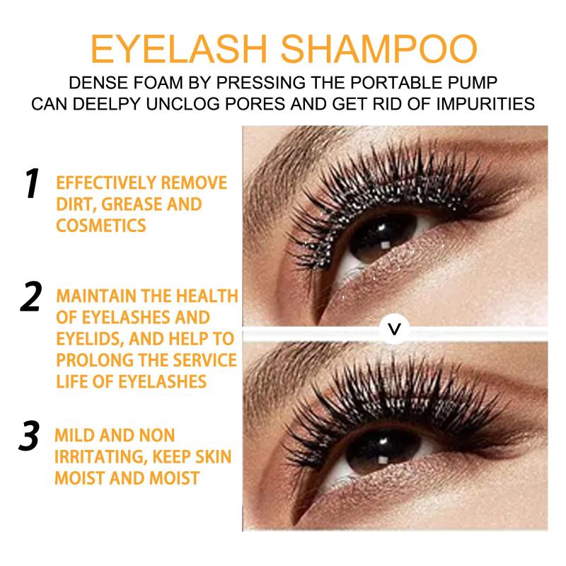 Natural Eyelash Cleaning Kit with Lash Shampoo and Essence