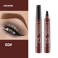 4-Tipped Waterproof Eyebrow Pen with Micro Fork Tip
