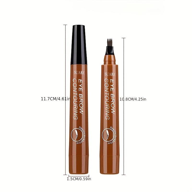 4-Tipped Waterproof Eyebrow Pen with Micro Fork Tip