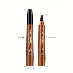 4-Tipped Waterproof Eyebrow Pen with Micro Fork Tip