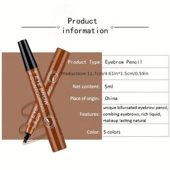 4-Tipped Waterproof Eyebrow Pen with Micro Fork Tip