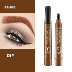 4-Tipped Waterproof Eyebrow Pen with Micro Fork Tip