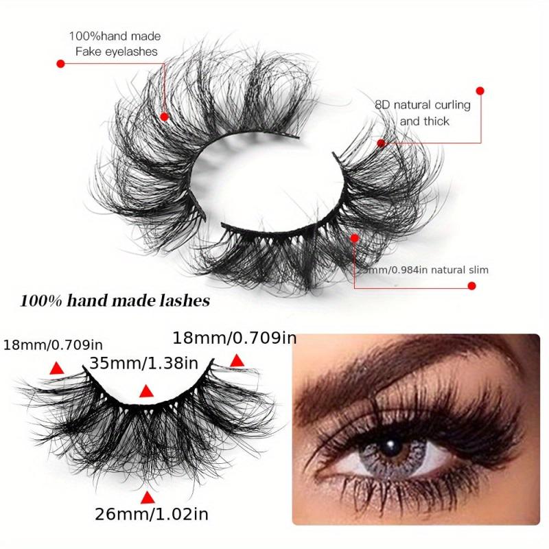 5 Pairs 8D Fluffy False Eyelashes Dramatic Thick Mink Makeup