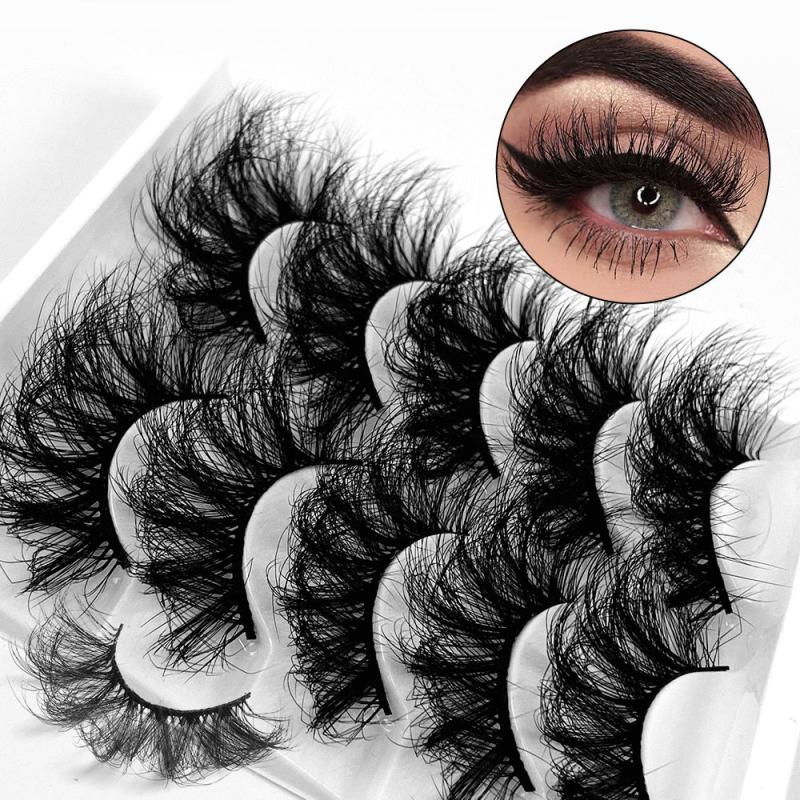 5 Pairs 8D Fluffy False Eyelashes Dramatic Thick Mink Makeup