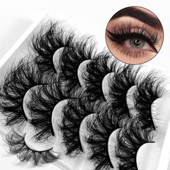 5 Pairs 8D Fluffy False Eyelashes Dramatic Thick Mink Makeup