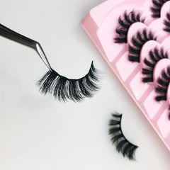 7 Pairs Faux Mink False Eyelashes Natural Cluster Look Fluffy Volume