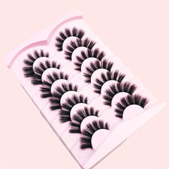 7 Pairs Faux Mink False Eyelashes Natural Cluster Look Fluffy Volume
