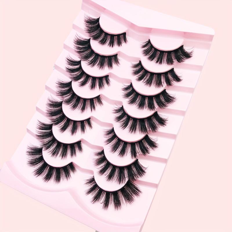 7 Pairs Faux Mink False Eyelashes Natural Cluster Look Fluffy Volume