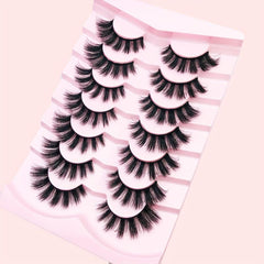 7 Pairs Faux Mink False Eyelashes Natural Cluster Look Fluffy Volume