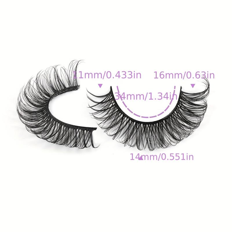 5 Pairs Natural False Eyelashes Lightweight Pointed Cat Eye Manga Lashes