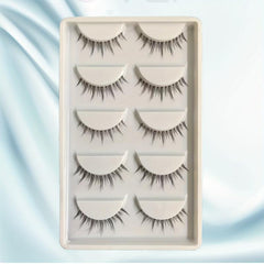 5 Pairs Natural False Eyelashes Lightweight Pointed Cat Eye Manga Lashes