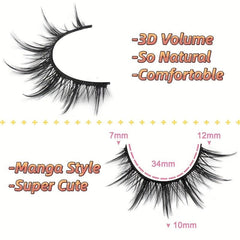 10 Pairs Manga Lashes D Curl Little Devil Style Cosplay Lashes