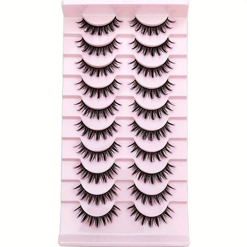 10 Pairs Manga Lashes D Curl Little Devil Style Cosplay Lashes
