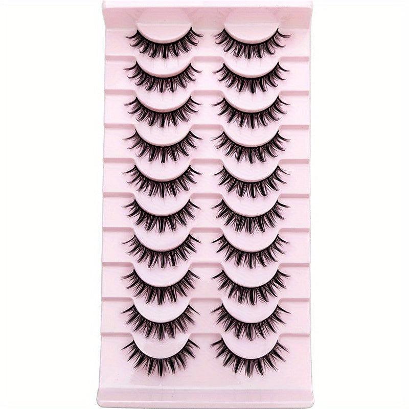 10 Pairs Manga Lashes D Curl Little Devil Style Cosplay Lashes