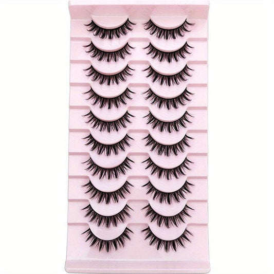 10 Pairs Manga Lashes D Curl Little Devil Style Cosplay Lashes