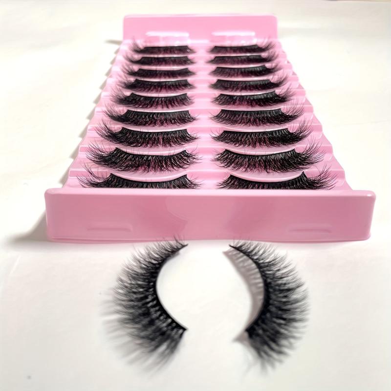 Slim Cat Eye Fox Eye Faux Mink Eyelashes 10 Pairs 3D 12mm 16mm