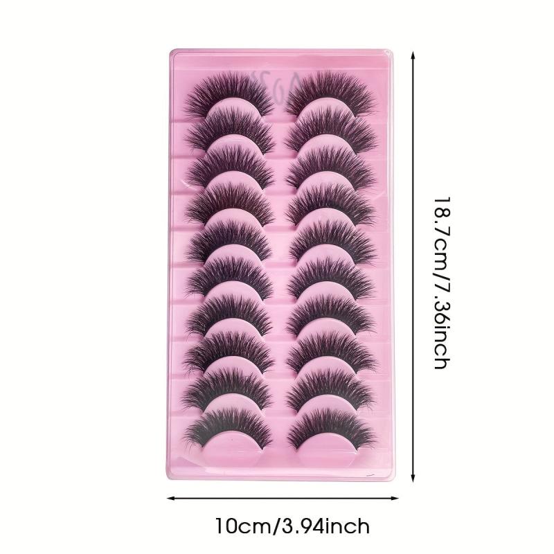 Slim Cat Eye Fox Eye Faux Mink Eyelashes 10 Pairs 3D 12mm 16mm