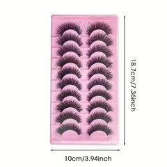 Slim Cat Eye Fox Eye Faux Mink Eyelashes 10 Pairs 3D 12mm 16mm