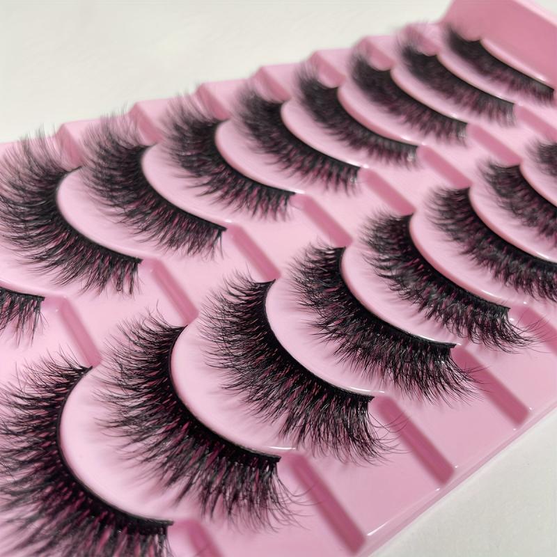 Slim Cat Eye Fox Eye Faux Mink Eyelashes 10 Pairs 3D 12mm 16mm