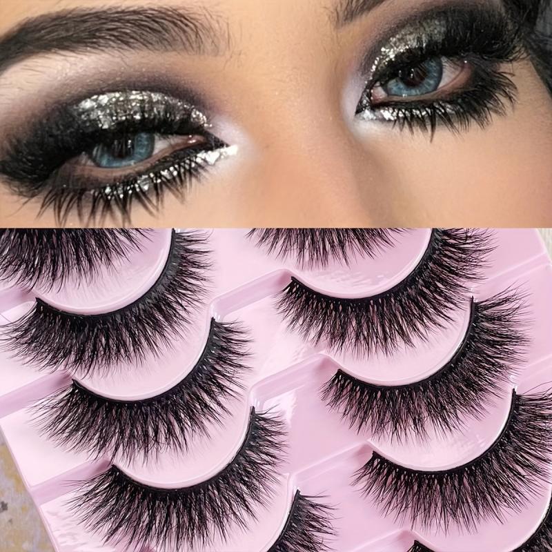 Slim Cat Eye Fox Eye Faux Mink Eyelashes 10 Pairs 3D 12mm 16mm