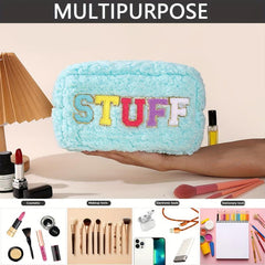 Chenille Patch Makeup Bag Portable Organizer for Toiletries